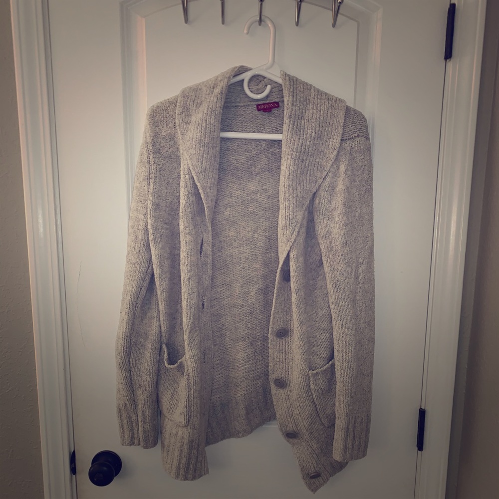 Gray Fleece Cardigan